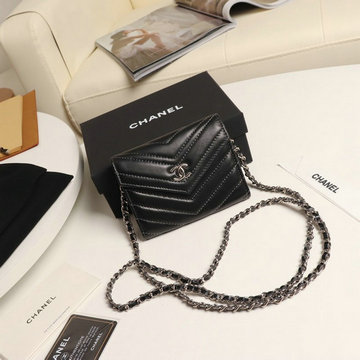 シャネル CHANEL JS-CH81439  2019年最新入荷 WOC チェーンウォレット フラップ短財布 ショートウォレット コインケース イブリング