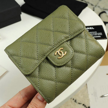 商品名称：シャネル CHANEL  JS-CH82288QG 2019年最新入荷 三つ折り短財布 キャビアスキン ショートウォレット 小銭入れ