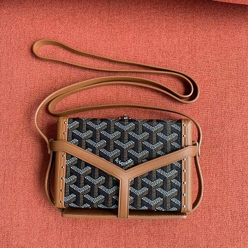 ゴヤール GOYARD BX-GY8017KT  2019年新色入荷 ミノディエール トランク 斜め掛け ショルダーバッグ スモールサイズ コーティングキャンバス レザー