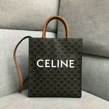 セリーヌ CELINE  DD-CE191542F 2019年最新入荷 スモール カバヴァーティカル トートバッグ ハンドバッグ トリオンフキャンバス