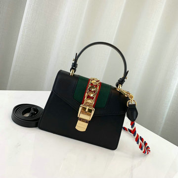 グッチ GUCCI  057-G470270QK 2019年最新入荷 シルヴィ レザー ミニバッグ トートバッグ 2way ショルダーバッグ カーフレザー
