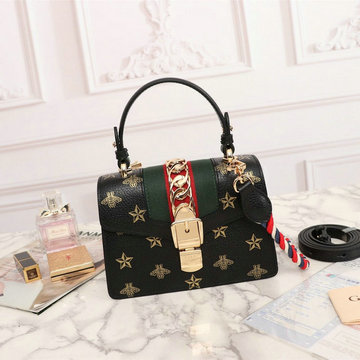 グッチ GUCCI  057-GG470270WK 2019年最新入荷 シルヴィ レザー ハチ スター トートバッグ 2way ショルダーバッグ カーフレザー