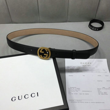 グッチ GUCCI  057-GG370543K 2019年最新入荷 ベルト ダブルG バックル 幅2.5cm レザー