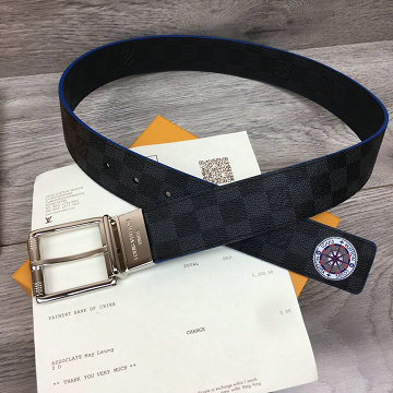 商品名称：ルイヴィトン LOUISVUITTON  057-M0214T 2019年最新入荷 サンチュール ダミエプリント 4cm リバーシブル ベルト 黒