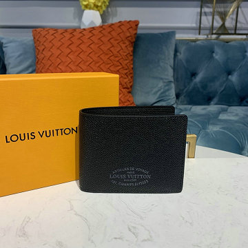 ルイヴィトン LOUISVUITTON  057-M30380 2019年最新入荷 ポルトフォイユ ミュルティプル ショートウォレット 二つ折り短財布 タイガレザー 黒