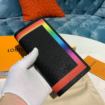 ルイヴィトン LOUISVUITTON  057-M30349 2019年最新入荷 ポルトフォイユ ブラザ ロングウォレット 二つ折り長財布 タイガレザー 黒