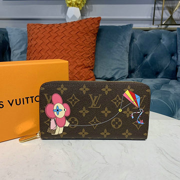 ルイヴィトン LOUISVUITTON  057-M60017F 2019年最新入荷 ジッピーウォレット ファスナー長財布 フラワープリント モノグラムキャンパス