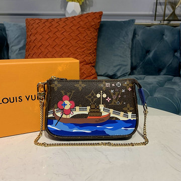 ルイヴィトン LOUISVUITTON  2019年最新入荷 ミニ ポシェット アクセソワール チェーン ウォレット クラッチ ポーチ モノグラムキャンパス