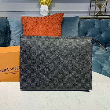 ルイヴィトン LOUISVUITTON  057-N47545 2019年最新入荷 ポッシュ トワレ 26 手持ちかばん セカンドバッグ クラッチバッグ メンズ ダミエグラフィット