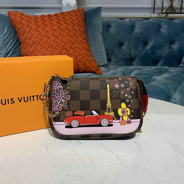 商品名称：ルイヴィトン LOUISVUITTON  057-N60259 2019年最新入荷 ミニ ポシェット アクセソワール チェーン ウォレット クラッチ ポーチ ダミエキャンパス