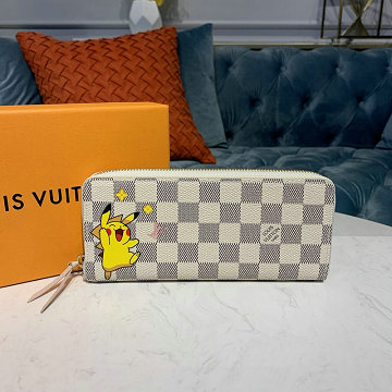 ルイヴィトン LOUISVUITTON  057-N61264P 2019年最新入荷 ポルトフォイユ クレマンス ファスナー長財布 ジッピーウォレット ピカチュウ プリント ダミエアズールキャンパス