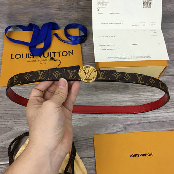 ルイヴィトン LOUISVUITTON  057-M0084U 2019年最新入荷 サンチュール LV サークル 20mm ベルト リバーシブル レディース用 レザー モノグラムキャンパス