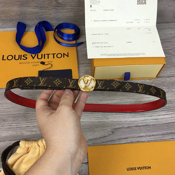 ルイヴィトン LOUISVUITTON  057-M0084Z 2019年最新入荷 サンチュール LV サークル 20mm ベルト リバーシブル レディース用 レザー モノグラムキャンパス