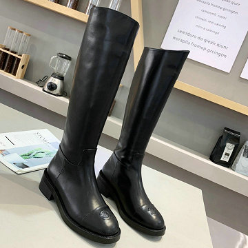 シャネル CHANEL 26-CHJ20010  20200年秋冬最新作 ロングブーツ レディースシューズ ローヒール レザー 通勤 カジュアル