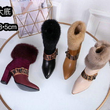 フェンディ FENDI 20200年秋冬最新作 ショートブーツ ハイヒールブーツ レディースシューズ カジュアル 靴 レザー
