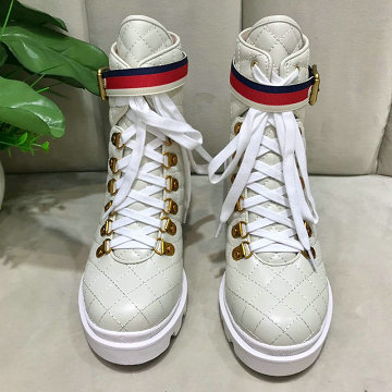 グッチ GUCCI  26-GGJ20006 20200年秋冬最新作 まっティンブーツ ショートブーツ レースアップ レディースシューズ カジュアル 靴 レザー