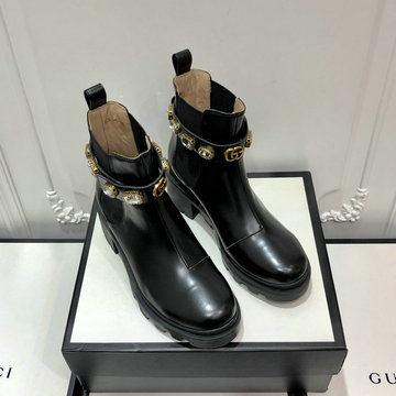 グッチ GUCCI  26-GGJ20011 20200年秋冬最新作 ショートブーツ ローヒールシューズ レディースシューズ 靴 レザー カジュアル