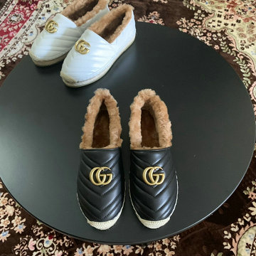 グッチ GUCCI  26-GGJ20016 20200年秋冬最新作 ローファーシューズ フラットシューズ ウール エスパドリーユ シューズ レザー カジュアル