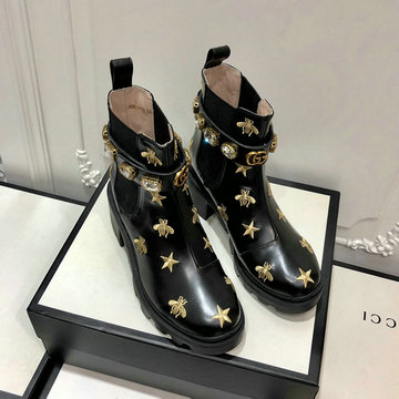 グッチ GUCCI  26-GGJ20012 20200年秋冬最新作 ショートブーツ ローヒールシューズ レディースシューズ 靴 レザー カジュアル