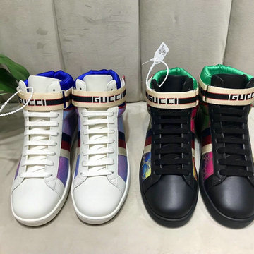 グッチ GUCCI  26-GGJ20017 20200年秋冬最新作 スニーカー フラットシューズ レースアップ ショートブーツ レザー カジュアル