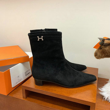 エルメス HERMES 26-HEJ20004  2020年秋冬最新作 ショートブーツ H バックル ローヒールブーツ レディースシューズ 靴 レザー