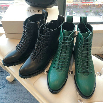 ジミーチュー JIMMY CHOO  26-JCJ20014 2020年秋冬最新作 ショートブーツ ローヒールシューズ レディース 靴 レザー カジュアルシューズ レースアップ 滑り止め 通勤 通学