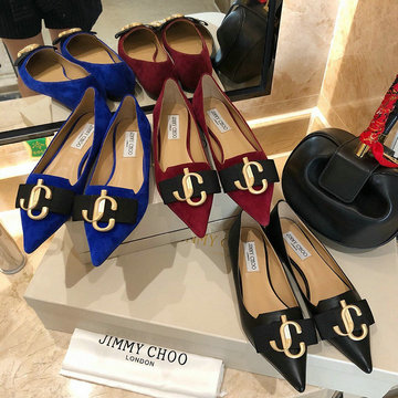 ジミーチュー JIMMY CHOO  26-JCJ20016 2020年秋冬最新作 フラットシューズ パンプス とんがりトウ レディースシューズ カジュアルシューズ レザー
