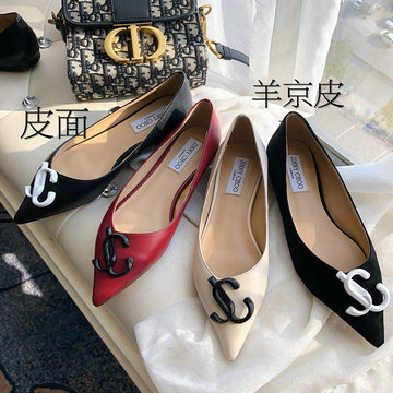 ジミーチュー JIMMY CHOO  26-JCJ20021 2020年秋冬最新作 フラットシューズ パンプス とんがりトウ レディースシューズ カジュアルシューズ レザー
