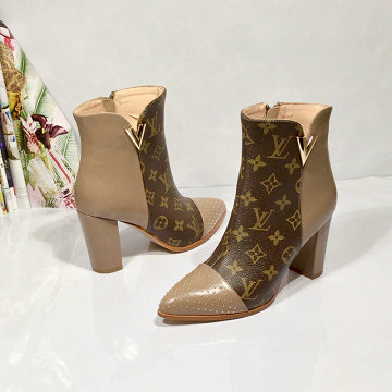 ルイヴィトン LOUISVUITTON  26-LVJ20001 2020年秋冬最新作 ショートブーツ ハイヒールシューズ レディース 靴 とんがりトウ レザー 通勤 カジュアル