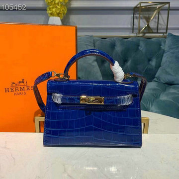 エルメス HERMES  GH-HKL19EQT 2019年最新入荷 ミニ ケリー トップハンドルバッグ 2way ショルダーバッグ クロコ柄