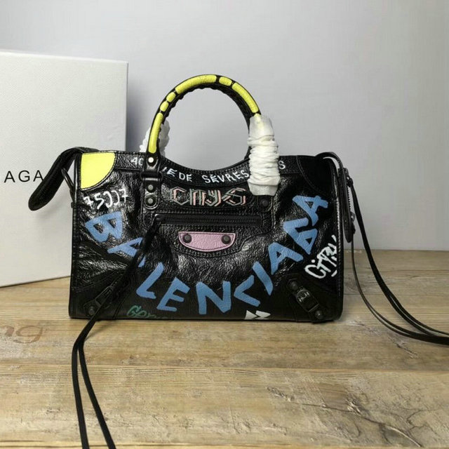 バレンシアガ BALENCIAGA  YUN-BA431621PY 2019年最新入荷 クラシック メタリック エッジ シティ ハンドキャリーバッグ 2way ショルダーバッグ
