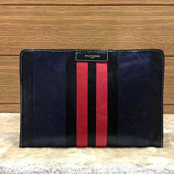 バレンシアガ BALENCIAGA  YUN-BA443093 2019年最新入荷 手持ちかばん セカンドバッグ ストライプ クラッチバッグ ビジネス メンズ レザー