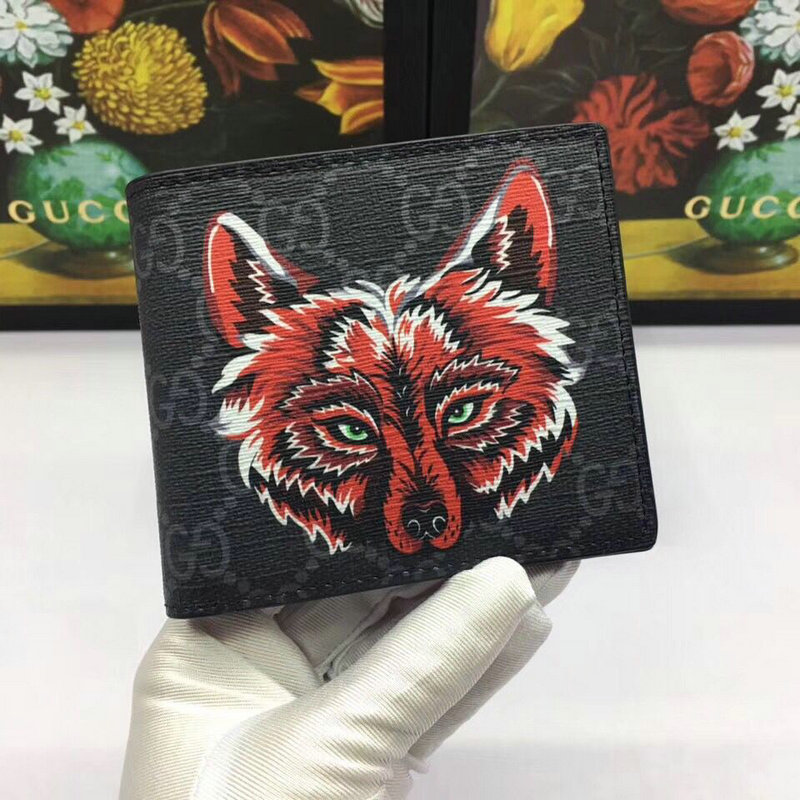 グッチ GUCCI 057-GG451268H 2019年最新作 二つ折り短財布 キャンパス レザー