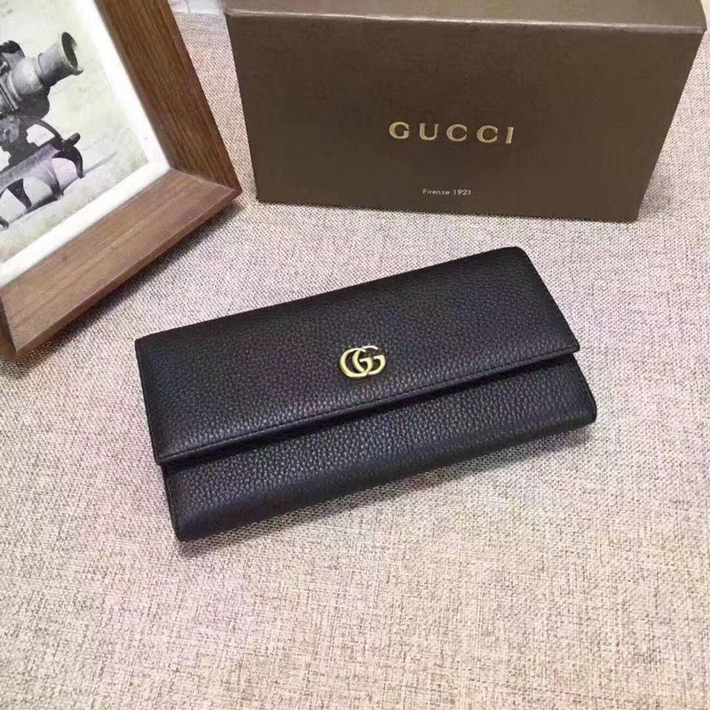 商品名称：グッチ GUCCI 057-GG456116 2019年最新入荷 GGマーモント レザー コンチネンタルウォレット 二つ折り長財布 カーフスキン 黒