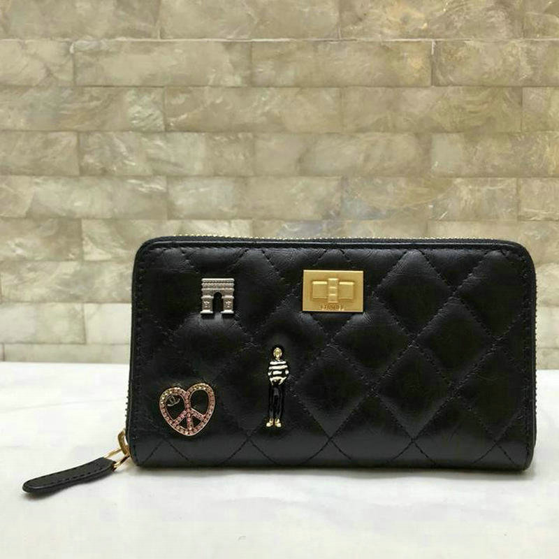 シャネル CHANEL 99-CH80554 2019年最新入荷 ラウンドファスナー長財布 2.55 ジッピーウォレット カーフスキン 黒