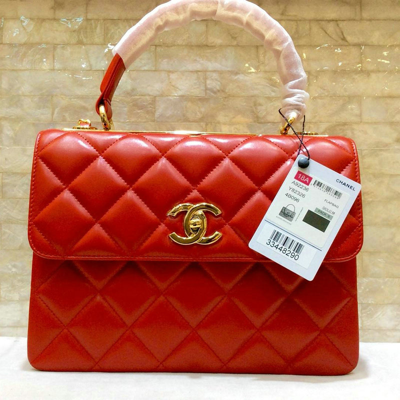 シャネル CHANEL 99-CH92236YR 2019年最新入荷 スモール トップハンドル フラップ バッグ 2way ショルダーバッグ ラムスキン レディース 通勤
