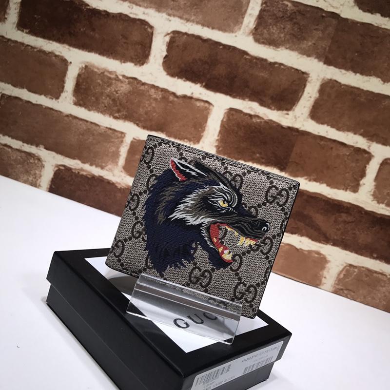 グッチ GUCCI  99-GG451268L 2019年最新入荷 二つ折り短財布 キャンパス レザー ブルー
