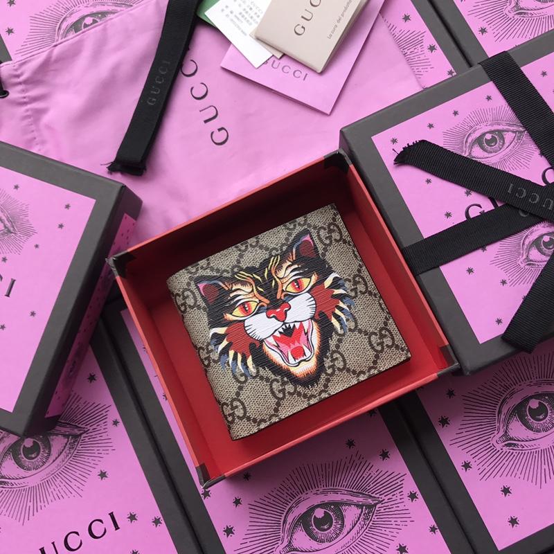 グッチ GUCCI  99-GG451268M 2019年最新入荷 二つ折り短財布 キャンパス レザー ブルー