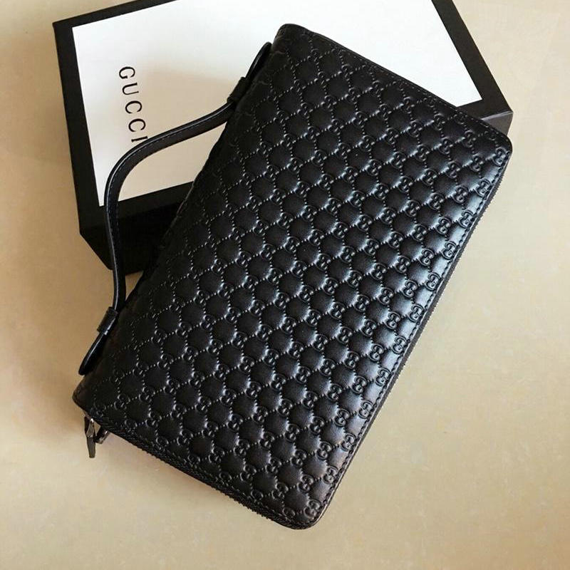 グッチ GUCCI GG449246 2019年最新入荷 ジッピーウォレットxl ファスナー長財布 ストラップ付き クラッチバッグ 手持ちかばん カーフスキン 黒