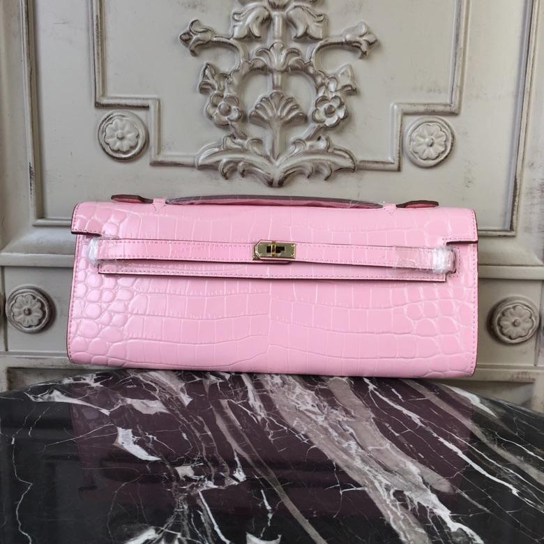 エルメス Hermes 99-HE31QF 2019年新色最新入荷 ケリーカット クラッチバッグ 手持ちかばん クロコダイル