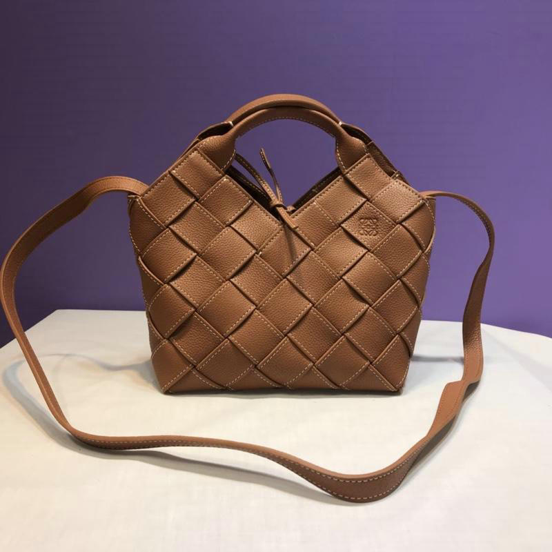 ロエベ LOEWE 2019年最新入荷 バスケット ギンガムバッグ 織物 ハンドバッグ トートバッグ