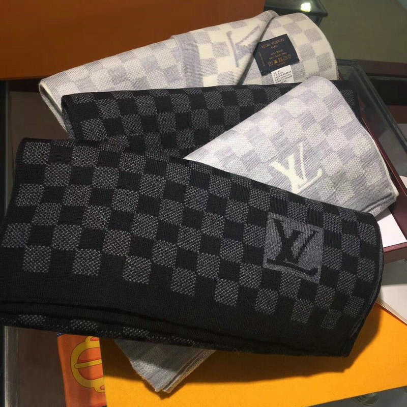ルイヴィトン LOUISVUITTON 99-LVM19001 2019秋冬年最新作 マフラー エシャルププティ ダミエ ストール カシミヤ 黒 白