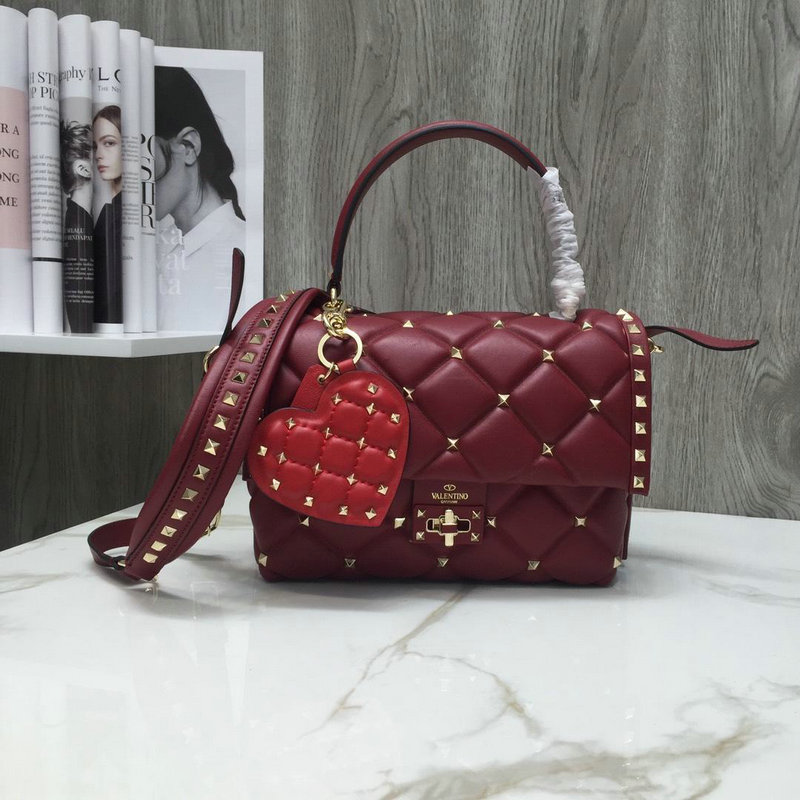 ヴァレンティノ Valentino 99-VL0055QR 2019年最新入荷 ロックスタッズ スパイク ハンドバッグ 2way ショルダーバッグ ラムスキン