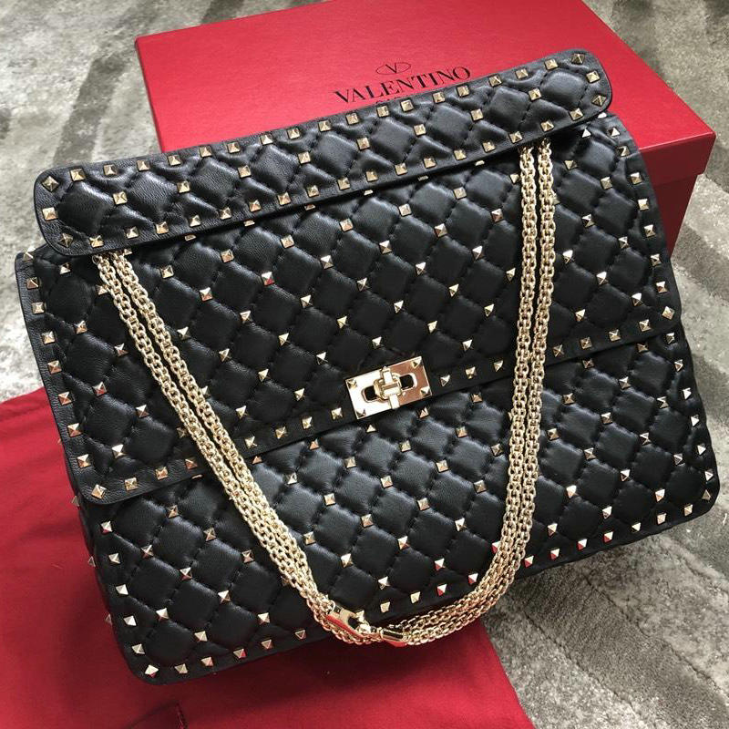 ヴァレンティノ Valentino 99-VL0121 2019年最新入荷 ガラヴァーニ ロックスタッズ スパイク 斜め掛け ショルダーバッグ ラムスキン レディース