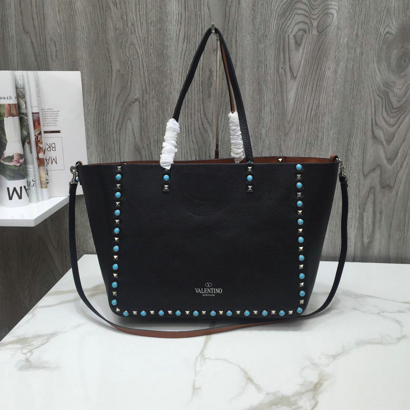 ヴァレンティノ Valentino 99-VL0975 2019年最新入荷 ロックスタッズ ショッピングバッグ 大容量 ドゥブルセンス ハンドバッグ レディースかばん トートバッグ レザー