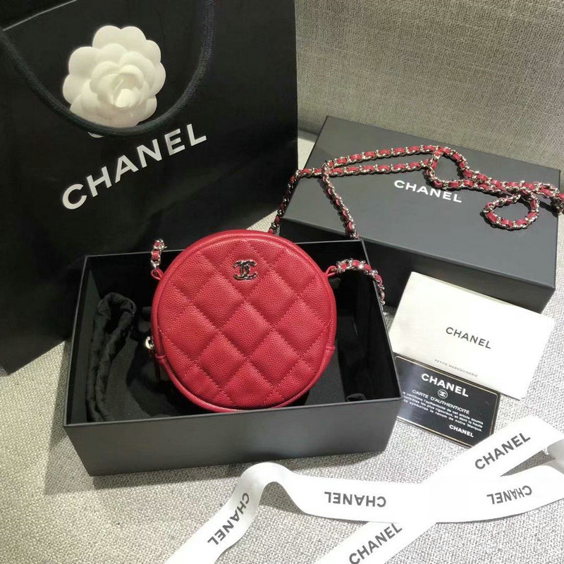 商品名称：シャネル CHANEL BXN-CH0713 2019年最新入荷 イヴリングバッグ ショルダーバッグ 小銭入れ キャビアスキン レッド