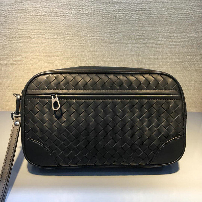 ボッテガヴェネタ BOTTEGAVENETA QJ-BOV1205 2019年最新入荷 イントレチャート 手持ちかばん クラッチバッグ カーフスキン メンズ 黒