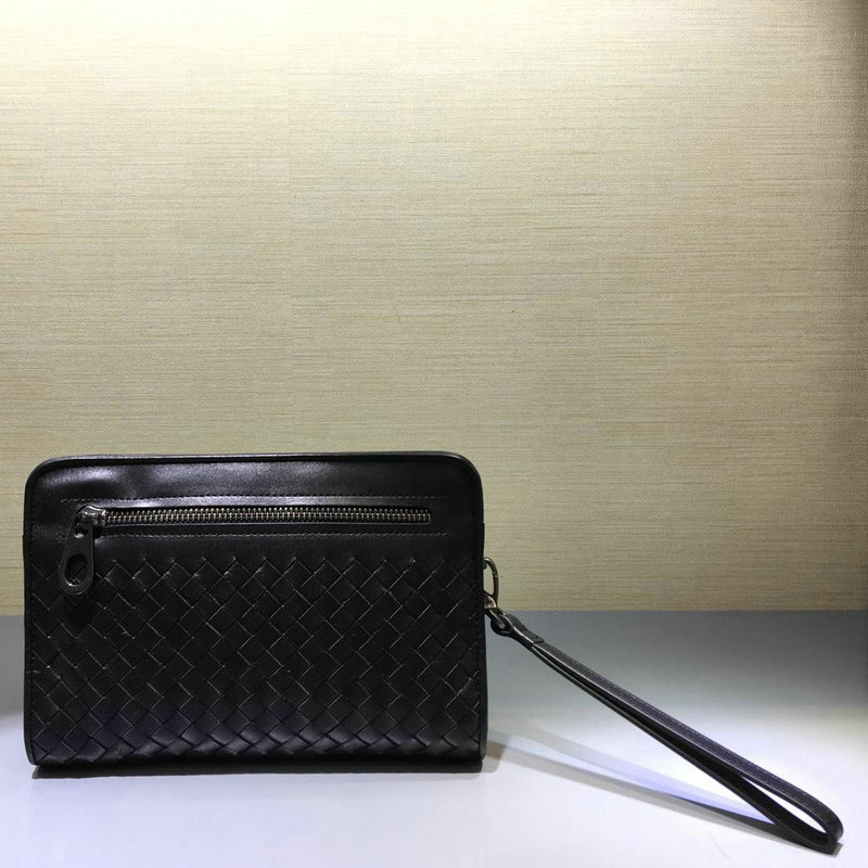 ボッテガヴェネタ BOTTEGAVENETA QJ-BOV1898 2019年最新入荷 イントレチャート 手持ちかばん クラッチバッグ カーフスキン メンズ 黒