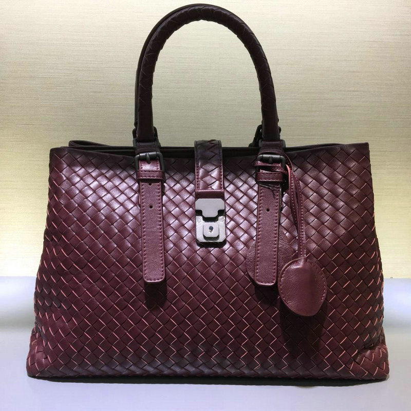 ボッテガヴェネタ BOTTEGAVENETA QJ-BOV7453NZH 2019年最新入荷 イントレチャート カーフ ベビー ローマバッグ ハンドバッグ 2way ショルダーバッグ カーフスキン 黒