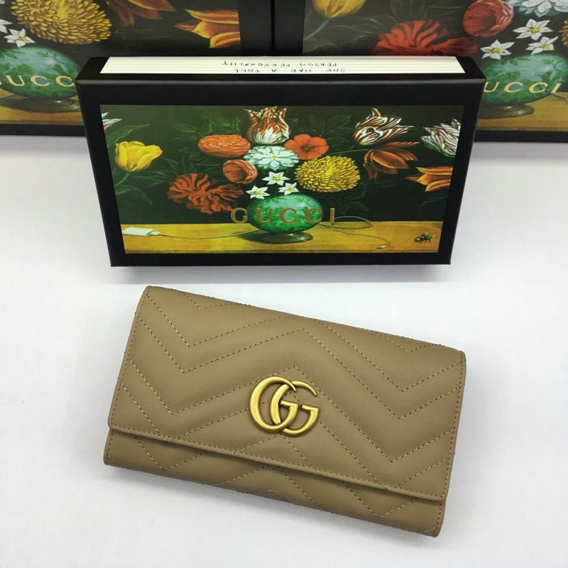 グッチ GUCCI 057-GG443436 2019年最新入荷 GGマーモント コンチネンタル ウォレット 二つ折り長財布 カーフスキン